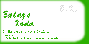 balazs koda business card